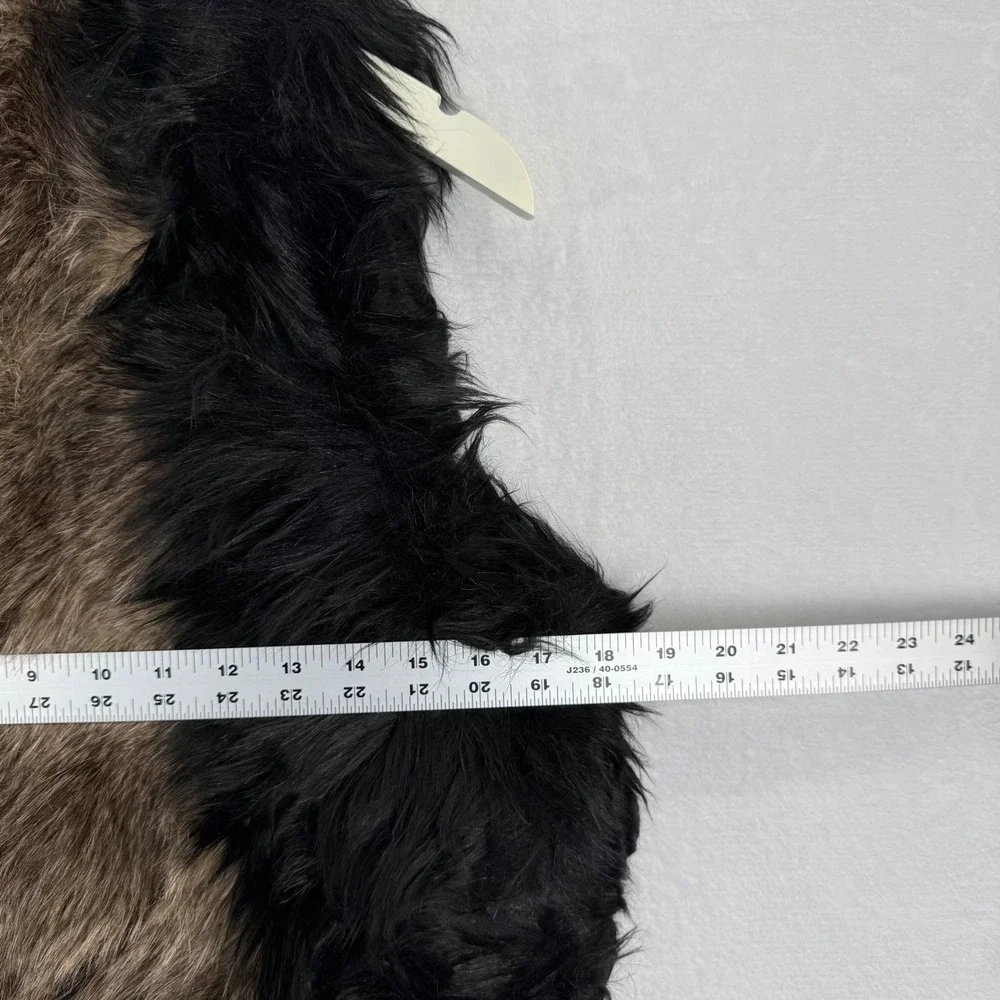 Free People Faux Fur Vest Black‎ Brown Multi Color Size 6 NWOT - Picture 4 of 10